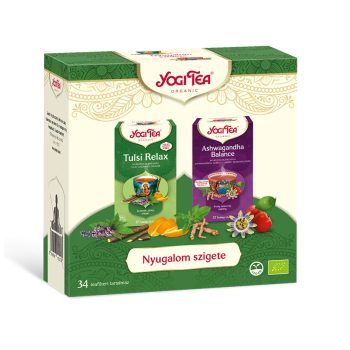   Yogi Tea Ajándékcsomag - Nyugalom szigete - bio tea szett (34 filter)
