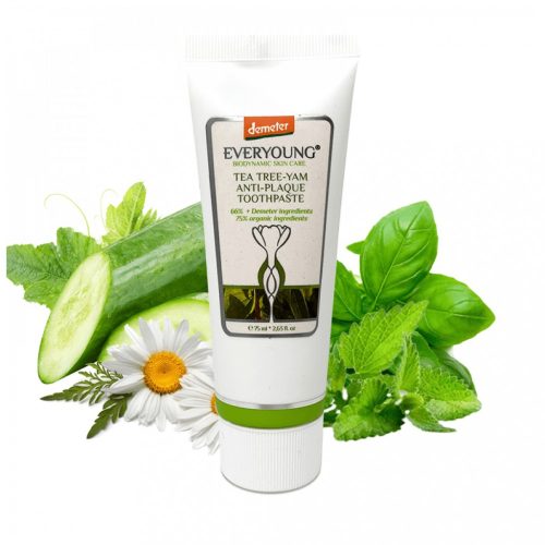 Everyoung Biodynamic Yam-teafaolajos fogkrém - fluoridmentes, 75 ml