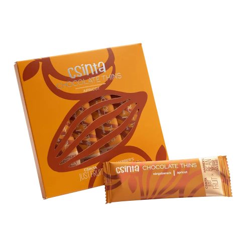 Csinta Chocolate Thins sárgabarackos tejcsokoládé szeletek (5 db)