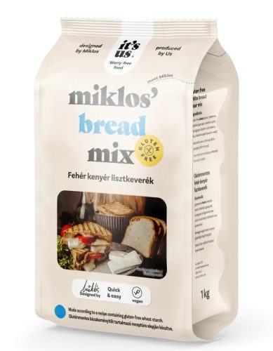 it's us Miklos' bread mix - gluténmentes fehér kenyér lisztkeverék, 1 kg