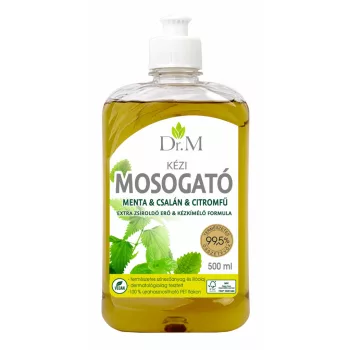   Dr. M Kézi mosogatószer mosódióval - menta, csalán és citromfű - 500 ml (kifutó)