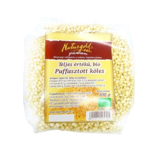 Naturgold Bio puffasztott köles - natúr, 100 g