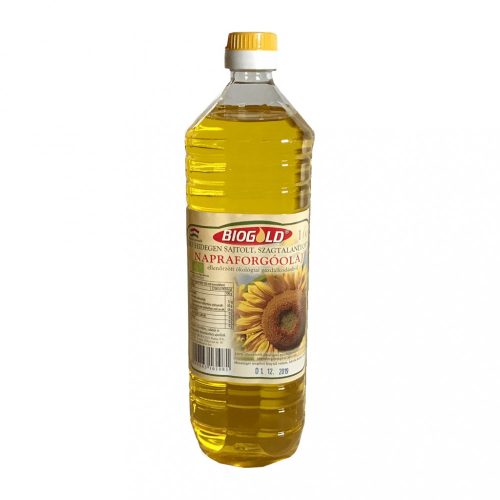 BIOGOLD Bio napraforgó olaj, szagtalanított - 1 liter