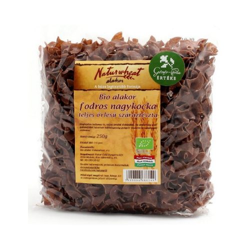 Naturgold Bio alakor fodros nagykocka ősbúza száraztészta - teljes kiőrlésű, 250 g