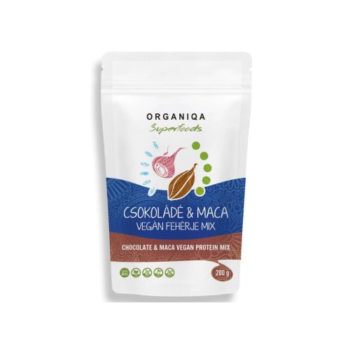 Organiqa Bio Vegán csokoládé-maca fehérje 200g
