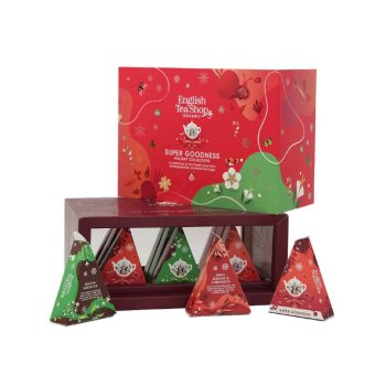   English Tea Shop Ünnepi Super Goodness Collection válogatás, selyempiramis teafilter 3 íz, BIO (12 filter)