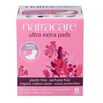   Natracare BIO egészségügyi szárnyas betét - extra hosszú - 8 db