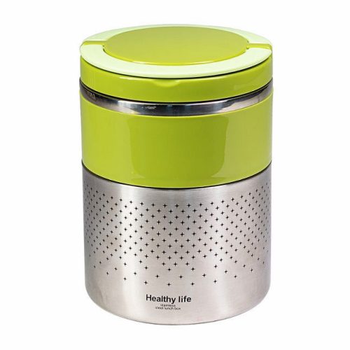 Rozsdamentes ételtermosz, hőtartó ételhordó - 1,5 L, 2 részes
