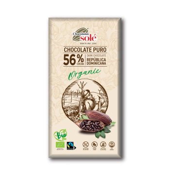   Chocolates Solé Bio, Fairtrade étcsokoládé 56% - 100 g (gluténmentes)