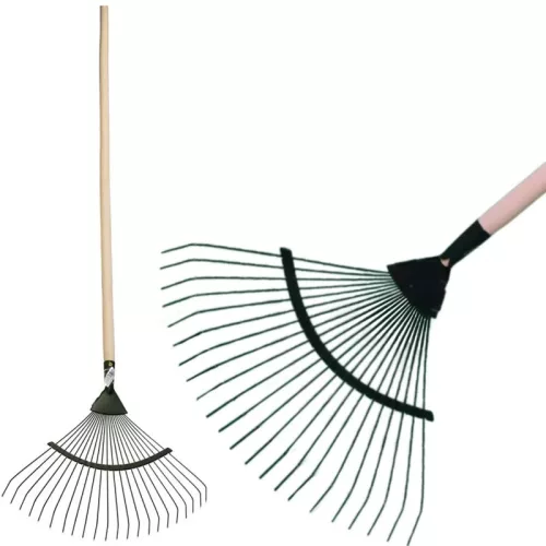 Strend Pro Levélgereblye, lombseprű – 22 lamellás, 45 cm, fa nyéllel