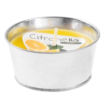Citronella rovarriasztó gyertya, fém vödörben - 130 g