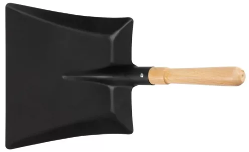 Strend Pro fém szemeteslapát fa nyéllel, fekete