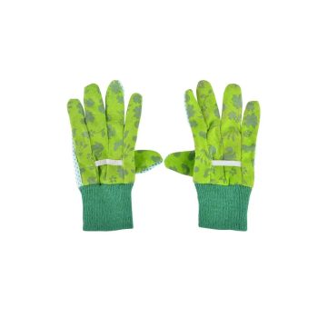 Esschert Design Gyerek kerti kesztyű zöld mintás