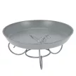 Esschert Design Fém madáritató és madáretető, lábakon álló, szürke, 22 cm átmérőjű