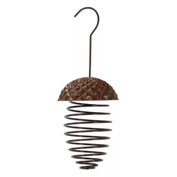   Esschert Design rugós cinkegolyó tartó madáretető, makk alakú tetővel, 23 cm