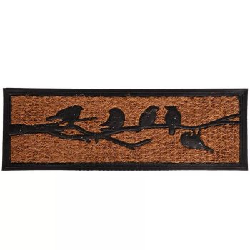   Esschert Design Kókuszrost és gumi lábtörlő, madár mintás, 75 x 25 cm