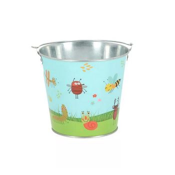   Esschert Design Rovar mintás gyerek kerti fém vödör 1,67 literes