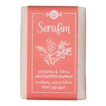  Serafim Jojoba & Shea arctisztító szappan fehéragyaggal - illatmentes - 100 g
