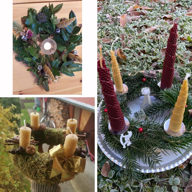 Zöldboltos adventi koszorúk