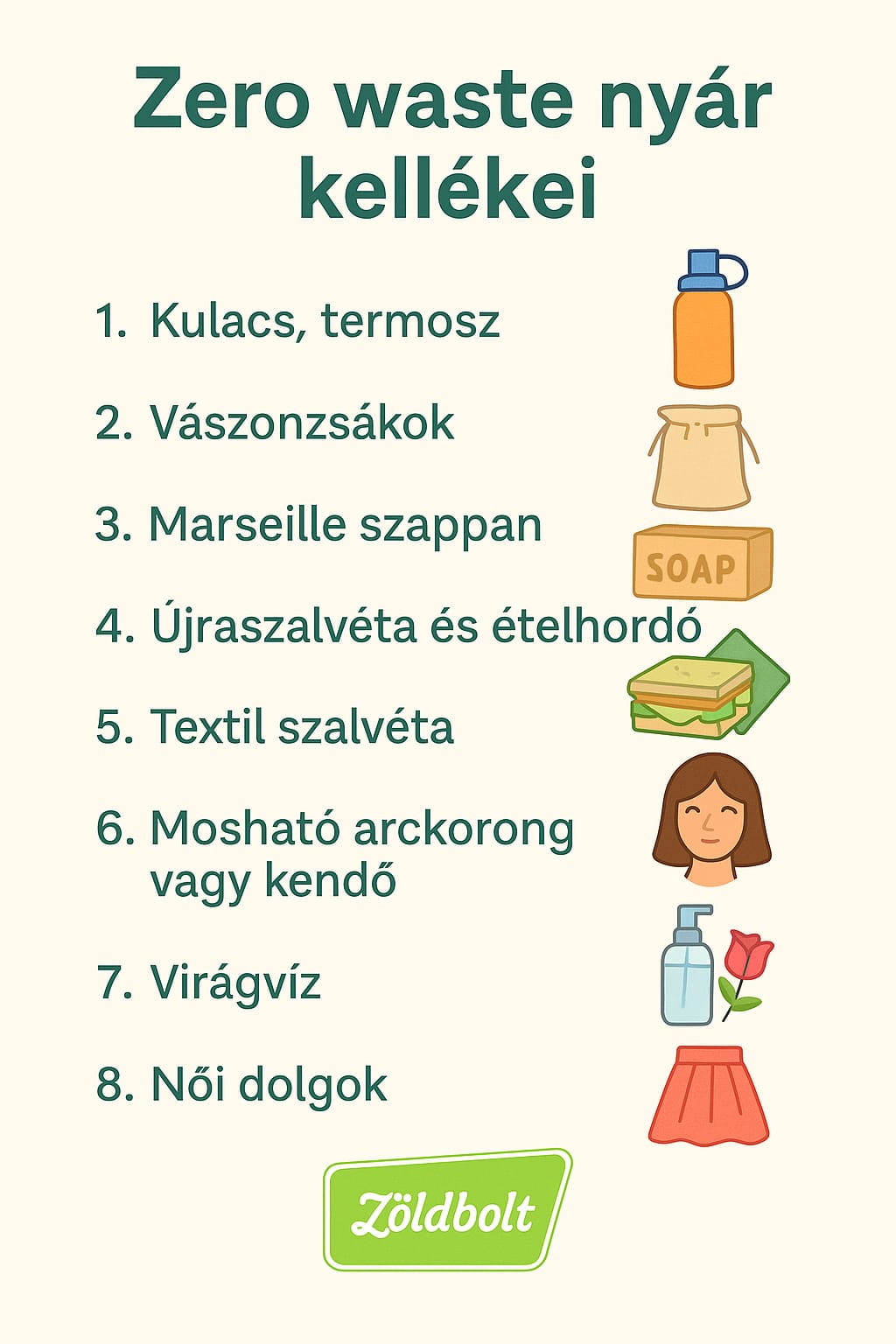 Nyári kellékek checklist - Zöldbolt kisokos