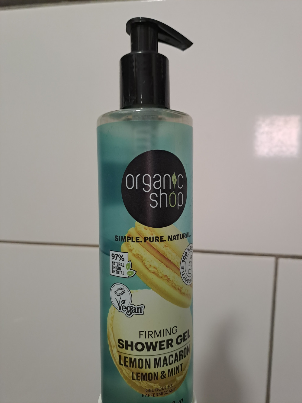   Organic Shop “Lemon macaron” Feszesítő tusfürdő citrommal és mentával - 280 ml
